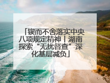 锲而不舍落实中央八项规定精神丨湖南探索“无扰督查”深化基层减负