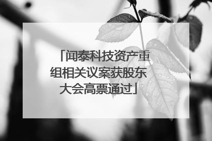 闻泰科技资产重组相关议案获股东大会高票通过