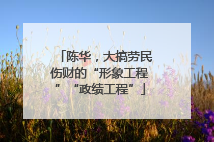 陈华，大搞劳民伤财的“形象工程”“政绩工程”