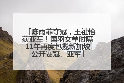 陈雨菲夺冠，王祉怡获亚军！国羽女单时隔11年再度包揽新加坡公开赛冠、亚军