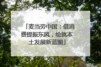 麦当劳中国：借消费提振东风，绘就本土发展新蓝图
