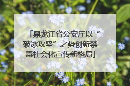 黑龙江省公安厅以“破冰攻坚”之势创新禁毒社会化宣传新格局