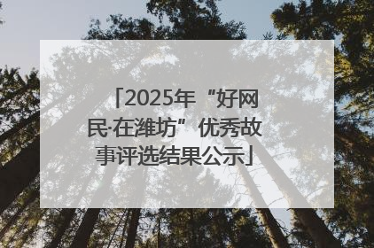 2025年“好网民·在潍坊”优秀故事评选结果公示