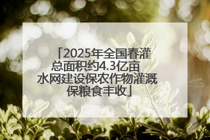 2025年全国春灌总面积约4.3亿亩 水网建设保农作物灌溉 保粮食丰收