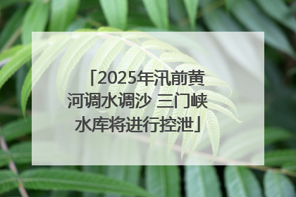 2025年汛前黄河调水调沙 三门峡水库将进行控泄