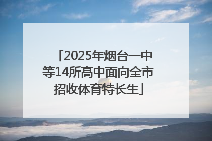 2025年烟台一中等14所高中面向全市招收体育特长生