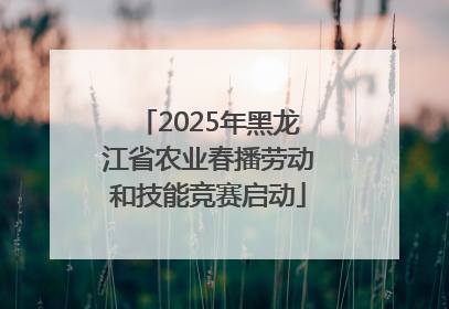 2025年黑龙江省农业春播劳动和技能竞赛启动