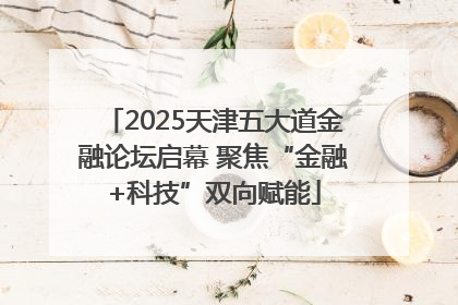 2025天津五大道金融论坛启幕 聚焦“金融+科技”双向赋能