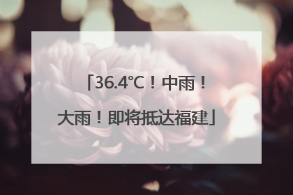 36.4℃！中雨！大雨！即将抵达福建