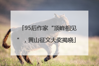 95后作家“顶峰相见”，黄山征文大奖揭晓