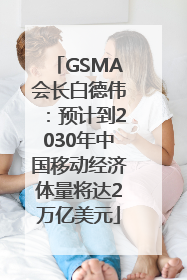 GSMA会长白德伟：预计到2030年中国移动经济体量将达2万亿美元