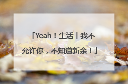 Yeah！生活丨我不允许你，不知道新余！